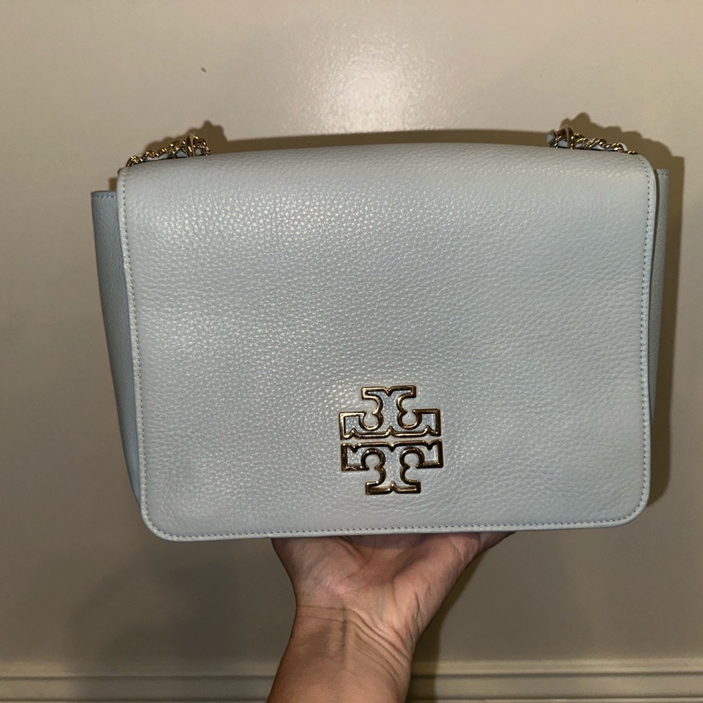 Tory Burch Blue Shoulder Bag with Chain Strap